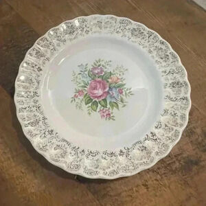 Vintage  Limoges Gold and Floral Plate